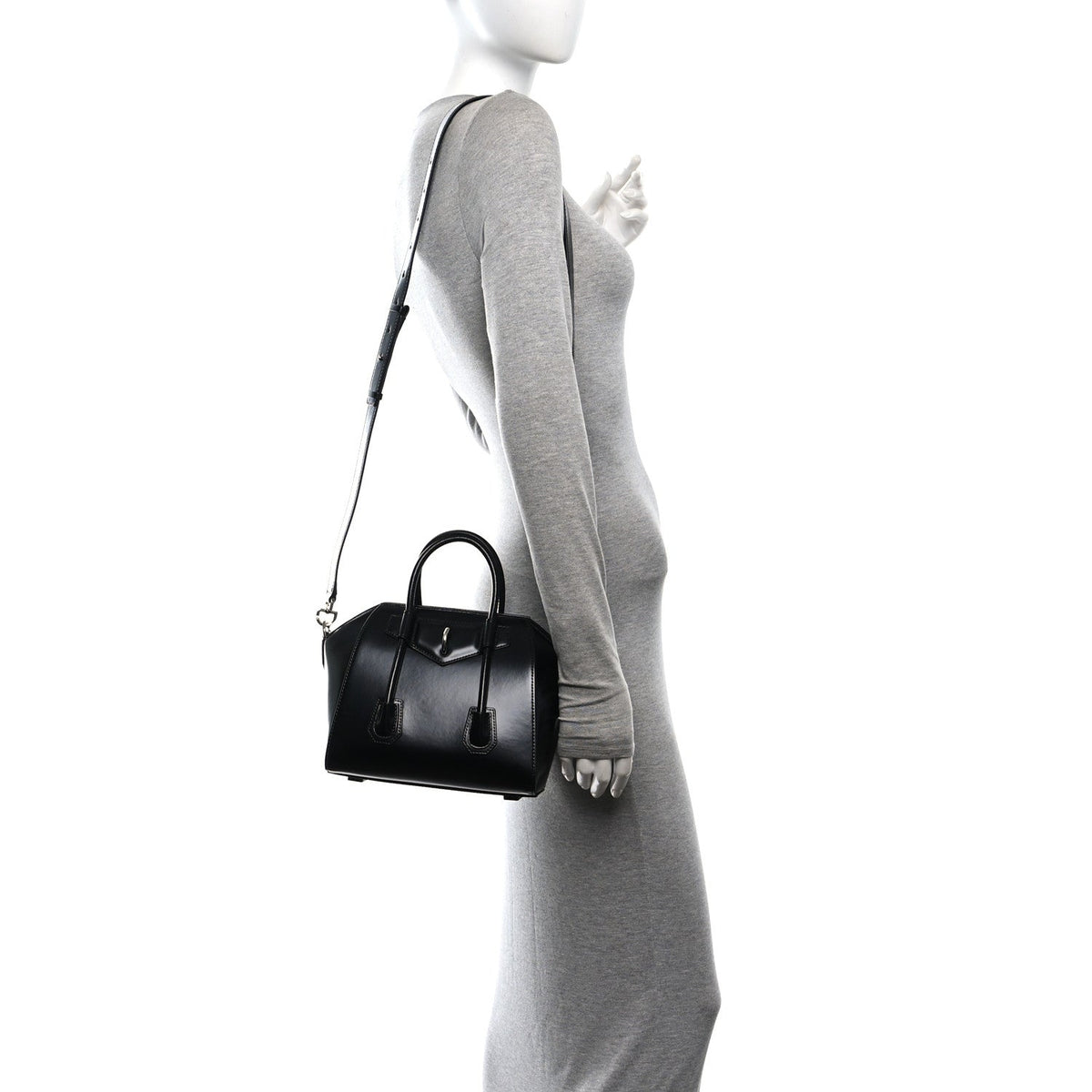 Mini Calfskin Shoulder Bag - Black