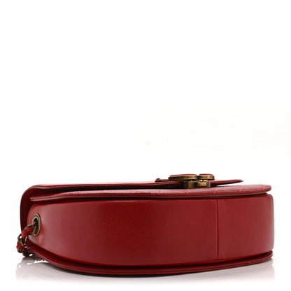 Small Quilted Goatskin Flap Shoulder Bag - Red