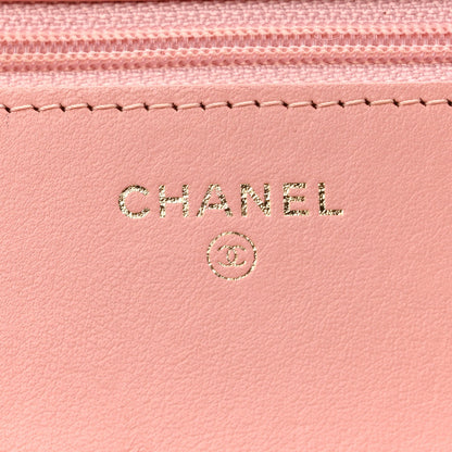 Quilted Caviar Wallet Bag - Pink
