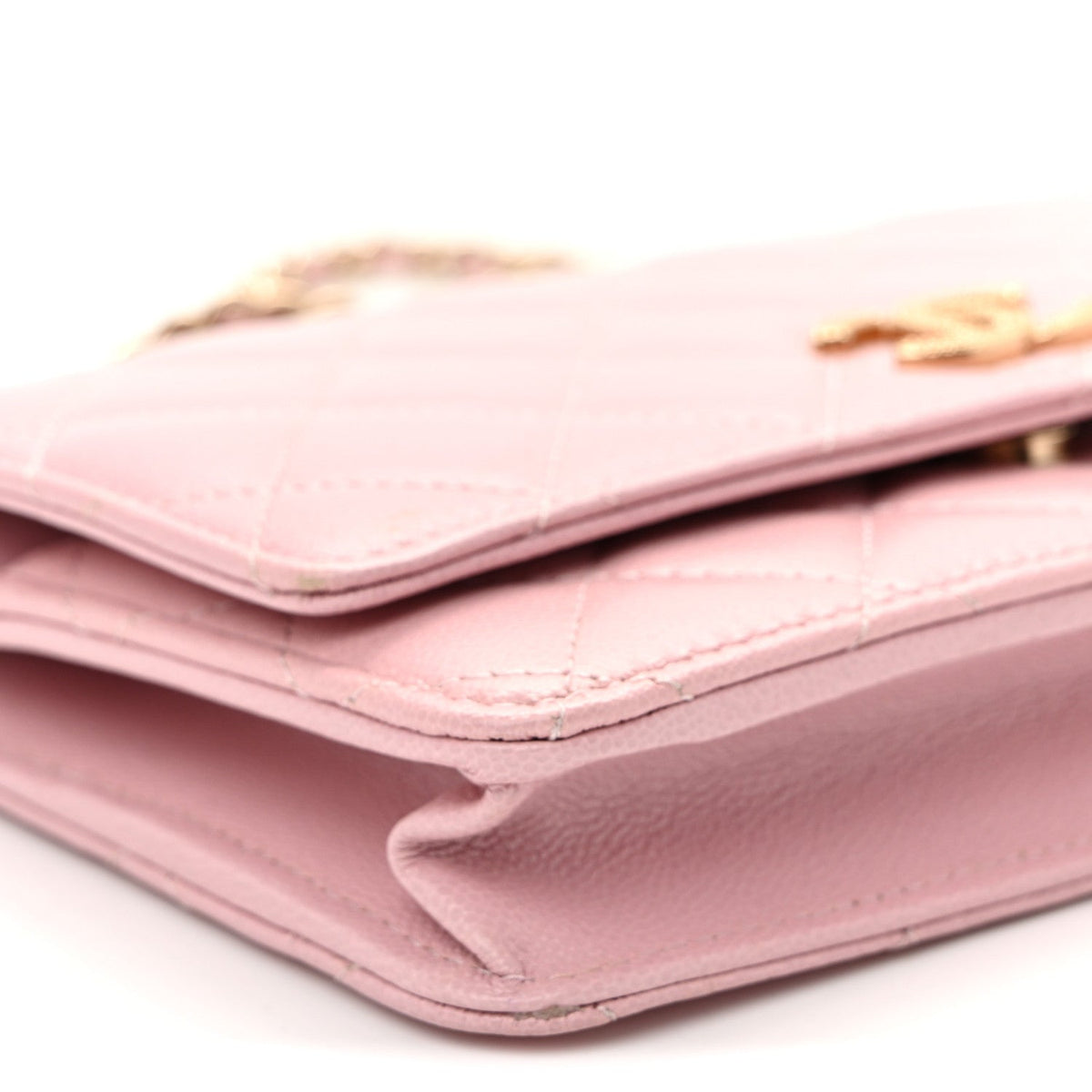 Quilted Caviar Wallet Bag - Pink