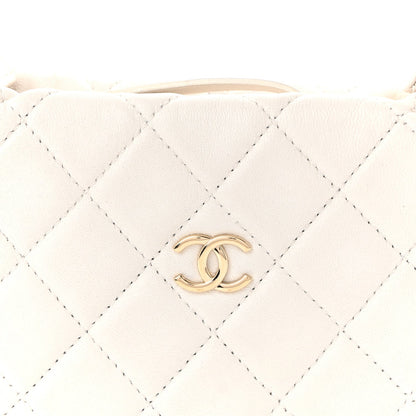 Quilted Lambskin Hobo Bag - White