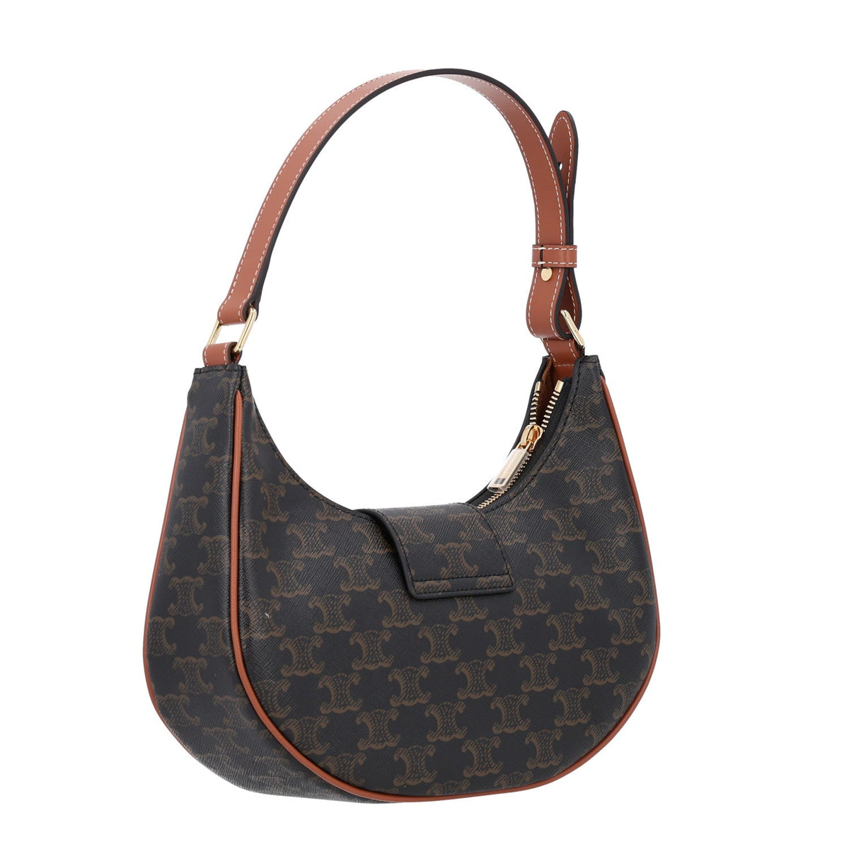 Medium Calfskin Canvas Shoulder Bag - Tan