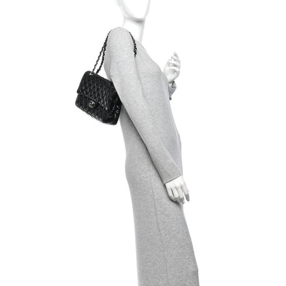 Medium Quilted Flap Shoulder Bag - Black