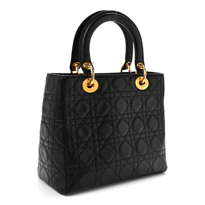 Medium Lambskin Handbag - Black
