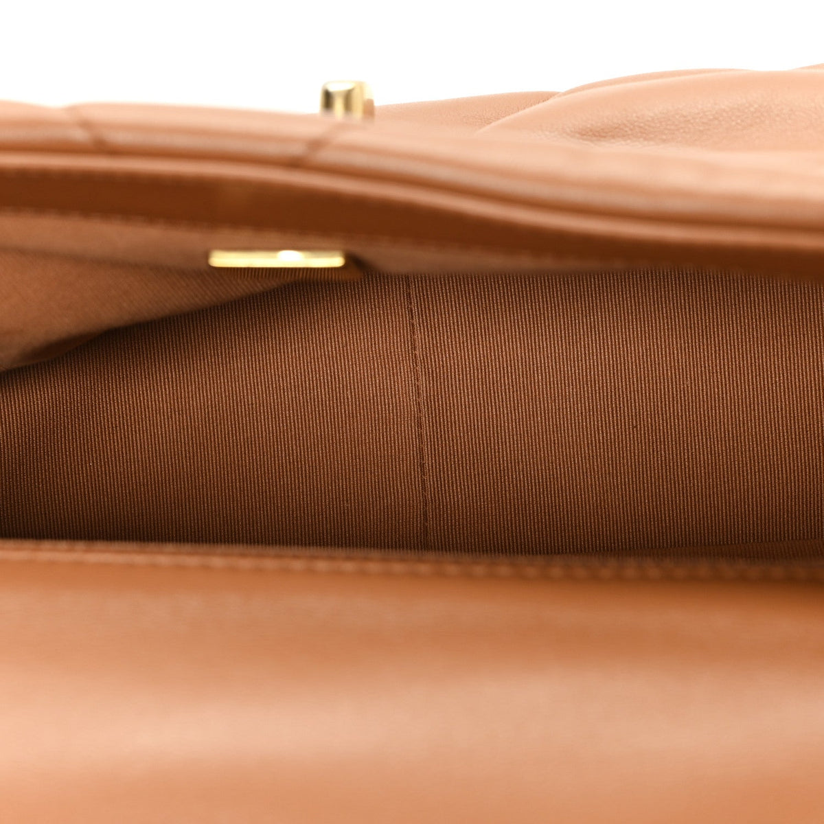 Medium Quilted Lambskin Flap Shoulder Bag - Brown
