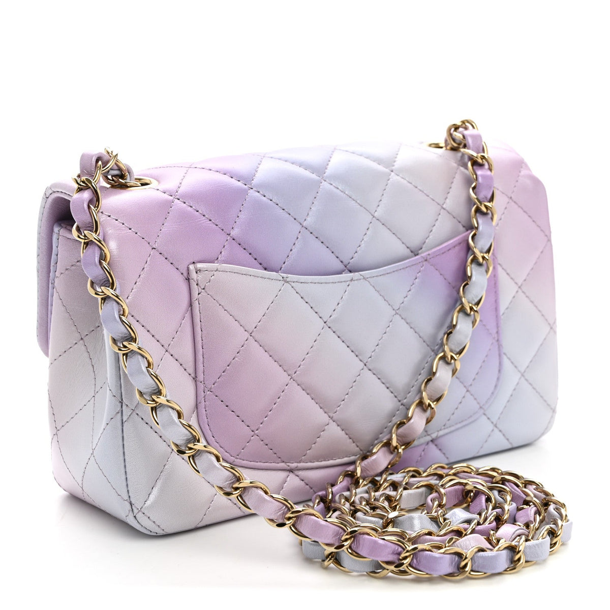 Mini Quilted Lambskin Flap Shoulder Bag - Tan