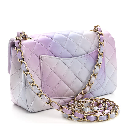 Mini Quilted Lambskin Flap Shoulder Bag - Tan