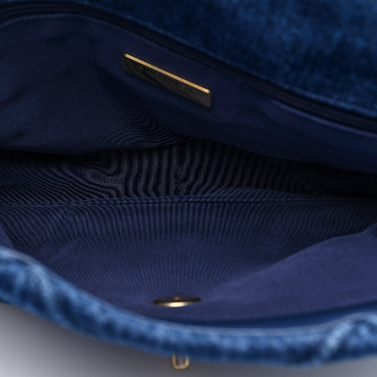 Large Quilted Flap Shoulder Bag - Blue