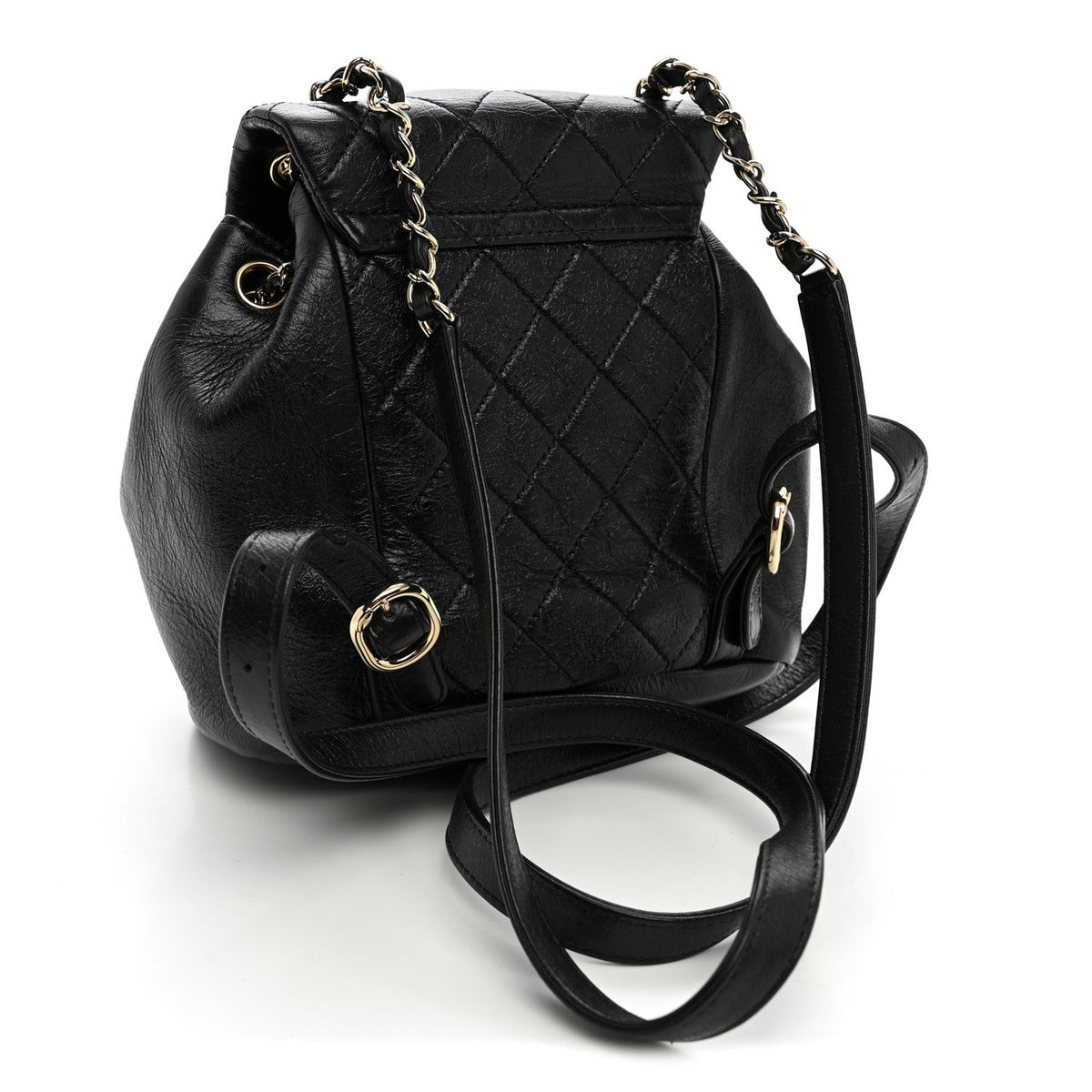 Small Quilted Calfskin Backpack - Black