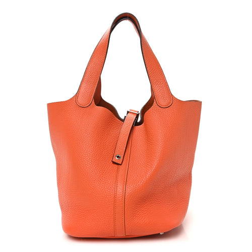 Taurillon Clemence Picotin Lock Mm Orang Handbag