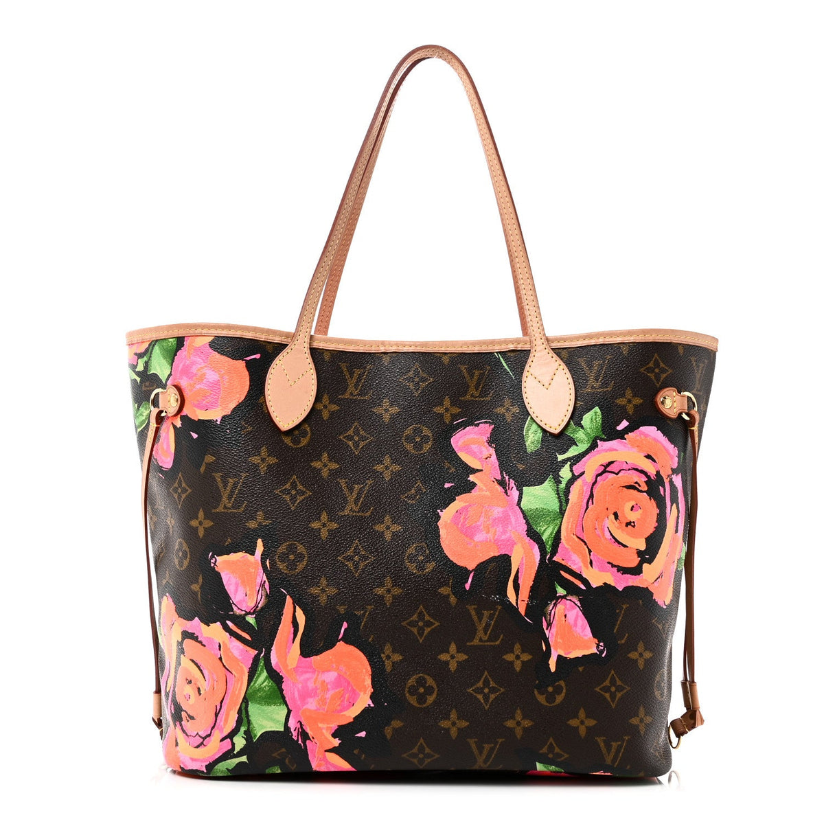 Monogram Roses Neverfull Mm Handbag