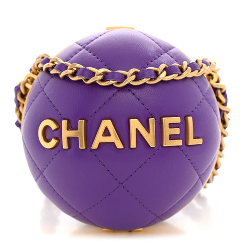 Lambskin Clutch Bag - Purple
