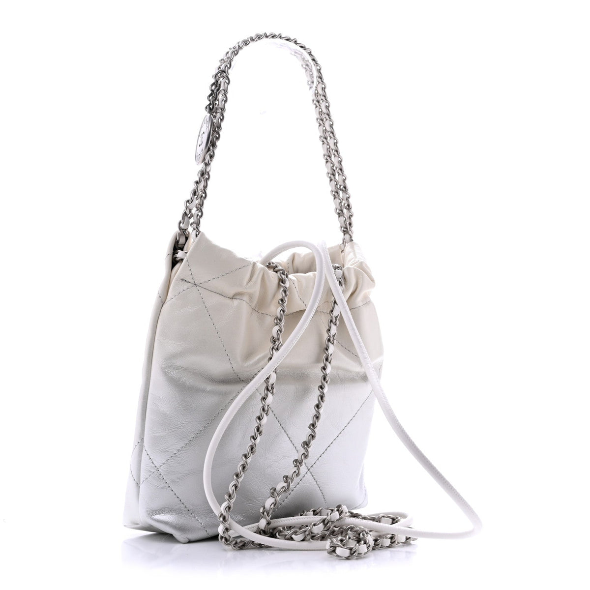 Mini Quilted Calfskin Handbag - White