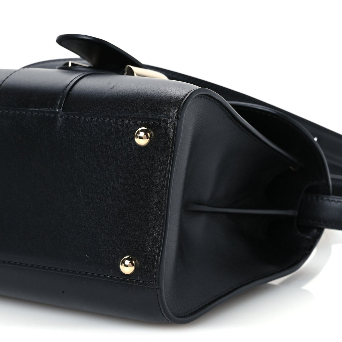 Mini Calfskin Satchel Bag - Black