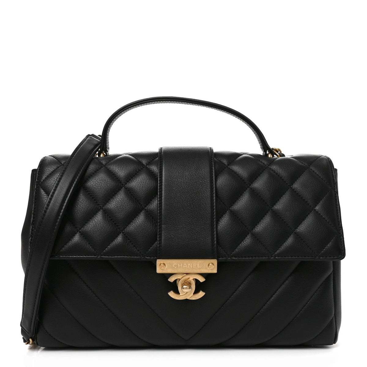Quilted Calfskin Handbag - Black