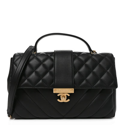Quilted Calfskin Handbag - Black