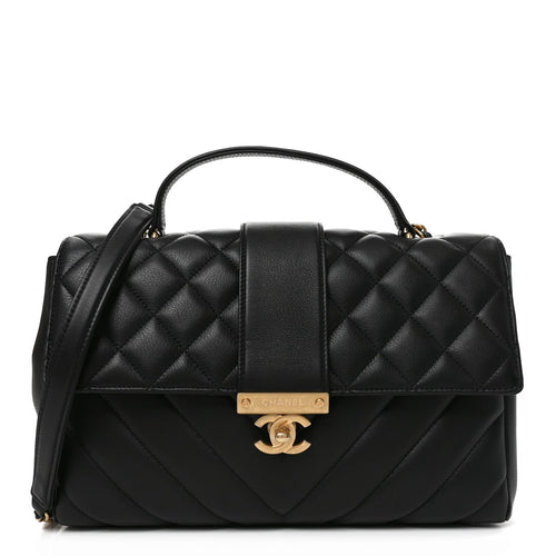 Quilted Calfskin Handbag - Black