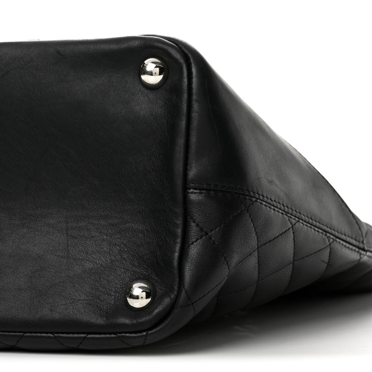 Large Quilted Calfskin Tote Bag - Black