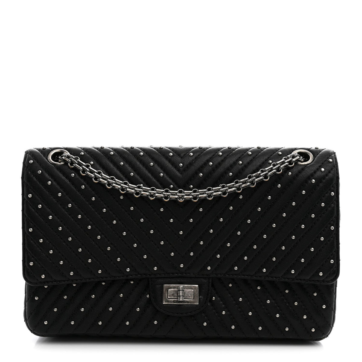 Quilted Sheepskin Flap Shoulder Bag - Black