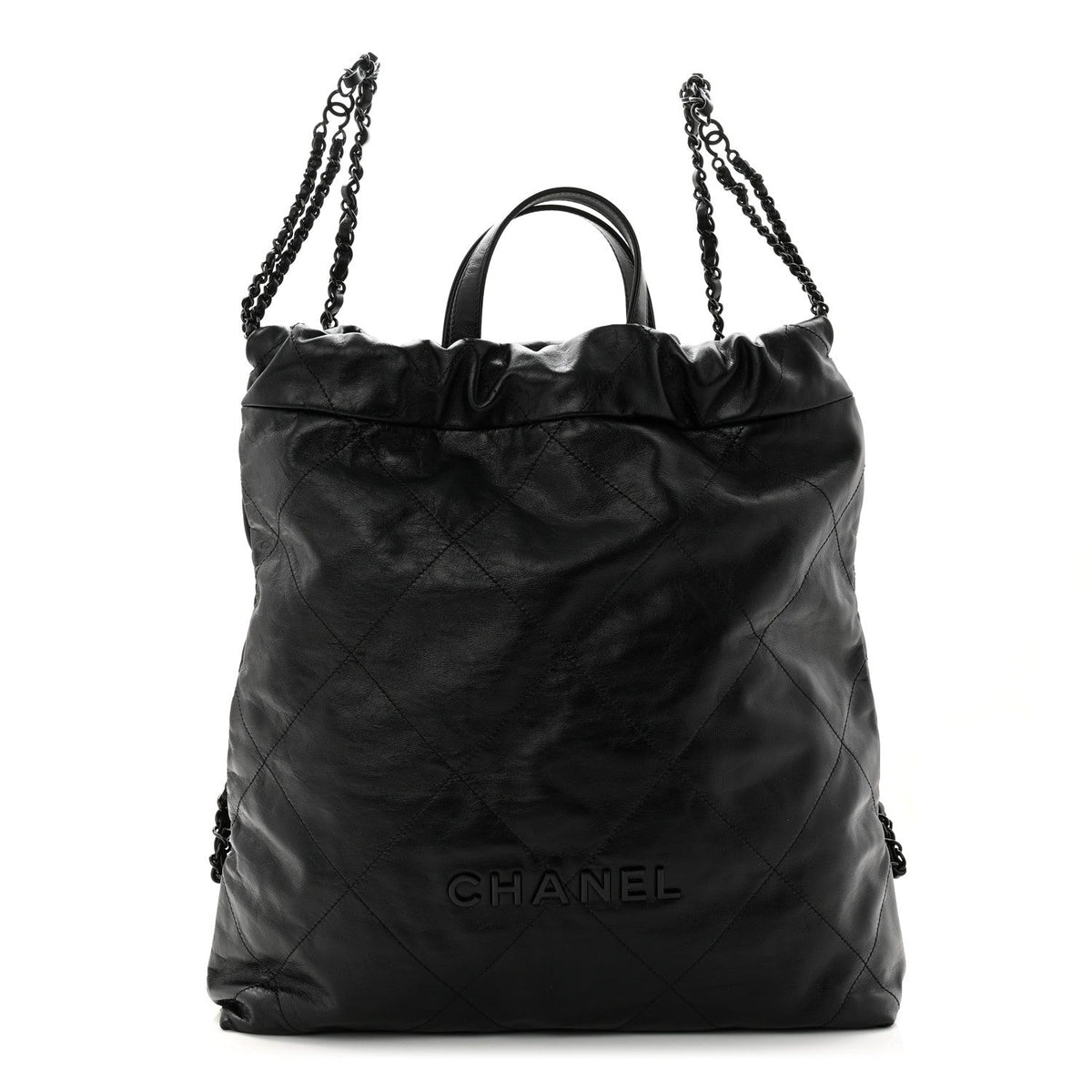 Quilted Calfskin Backpack - Black