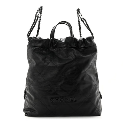 Quilted Calfskin Backpack - Black