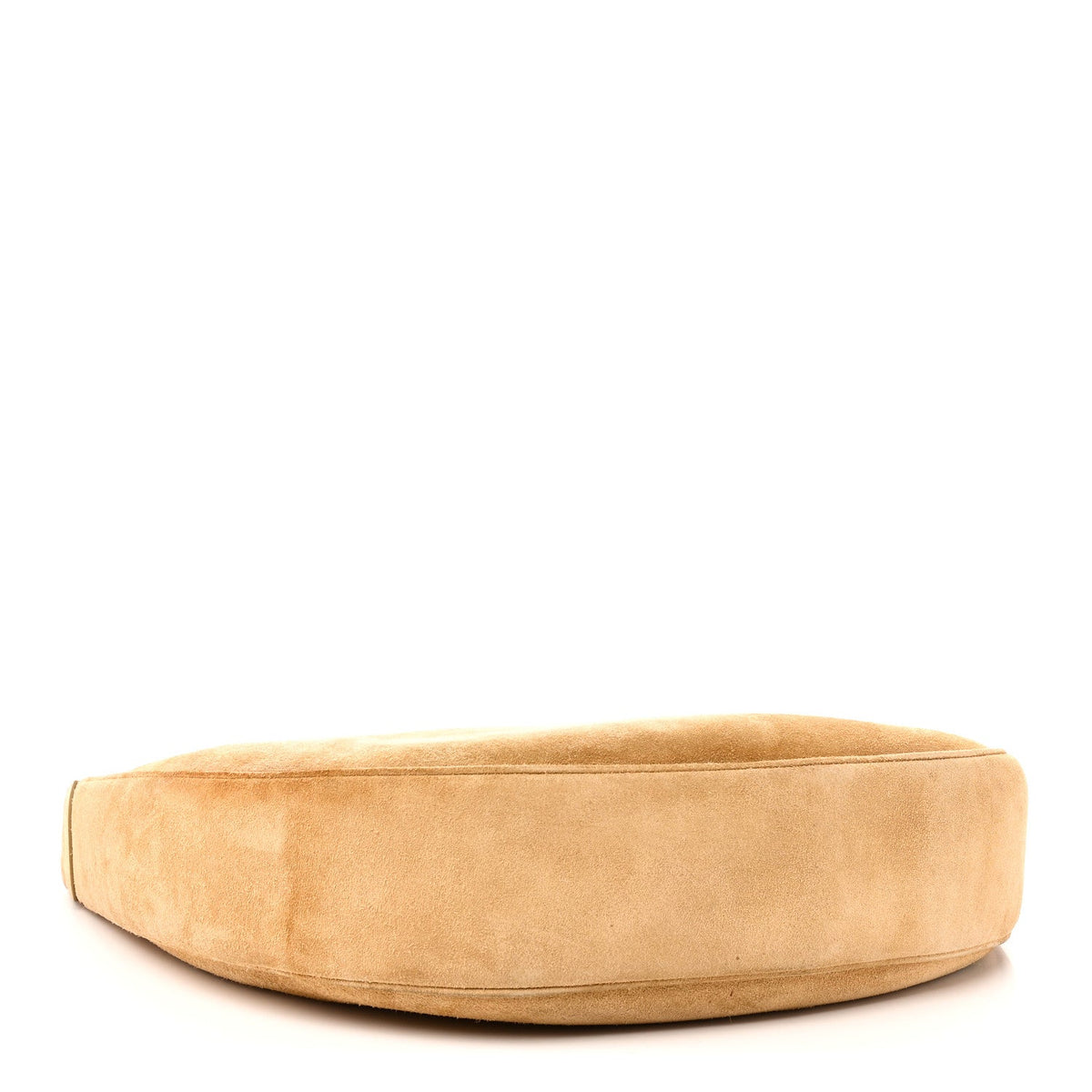 Large Calfskin Suede Shoulder Bag - Beige