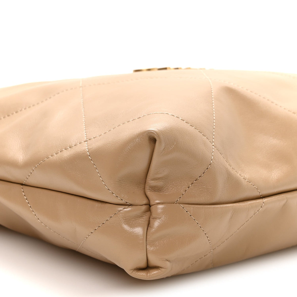 Small Quilted Calfskin Handbag - Beige