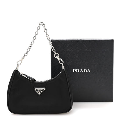 Mini Nylon Shoulder Bag - Black