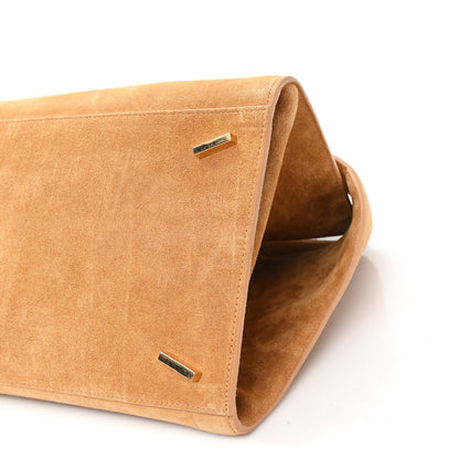 Large Calfskin Suede Handbag - Natural