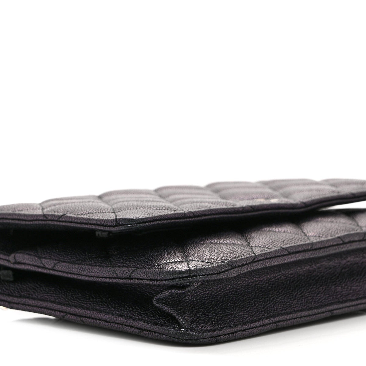Quilted Caviar Wallet Bag - Blue