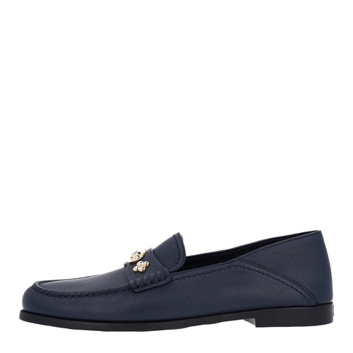 Grained Calfskin Ivy Loafers Navy Blue