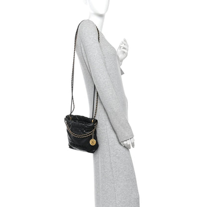 Mini Quilted Caviar Handbag - Black