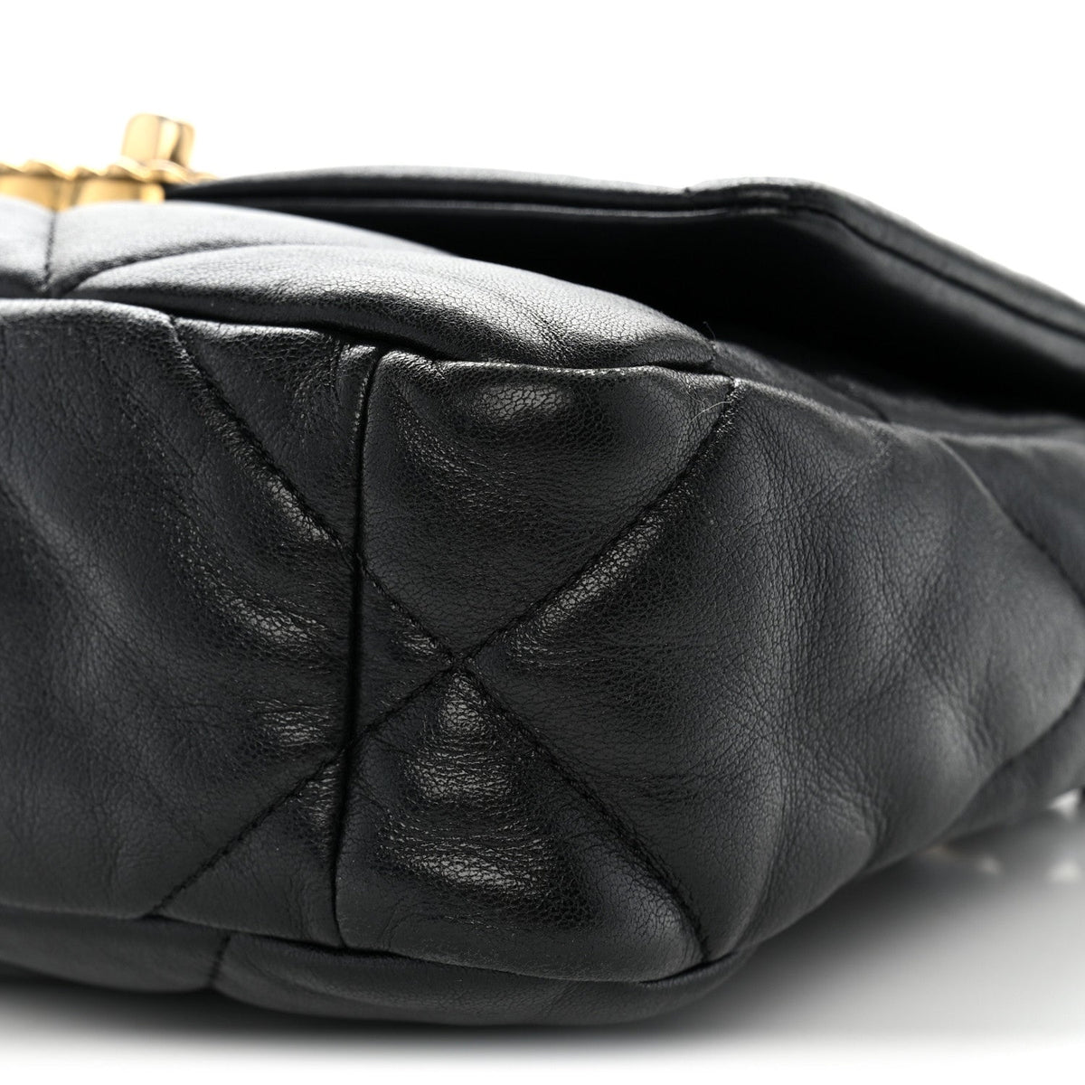 Medium Quilted Goatskin Flap Shoulder Bag - Black