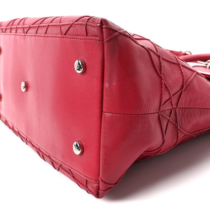 Medium Lambskin Tote Bag - Red