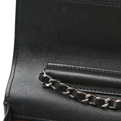 Quilted Caviar Wallet Bag - Black