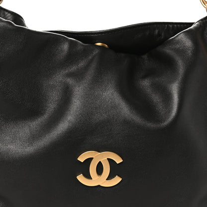 Small Lambskin Shoulder Bag - Black