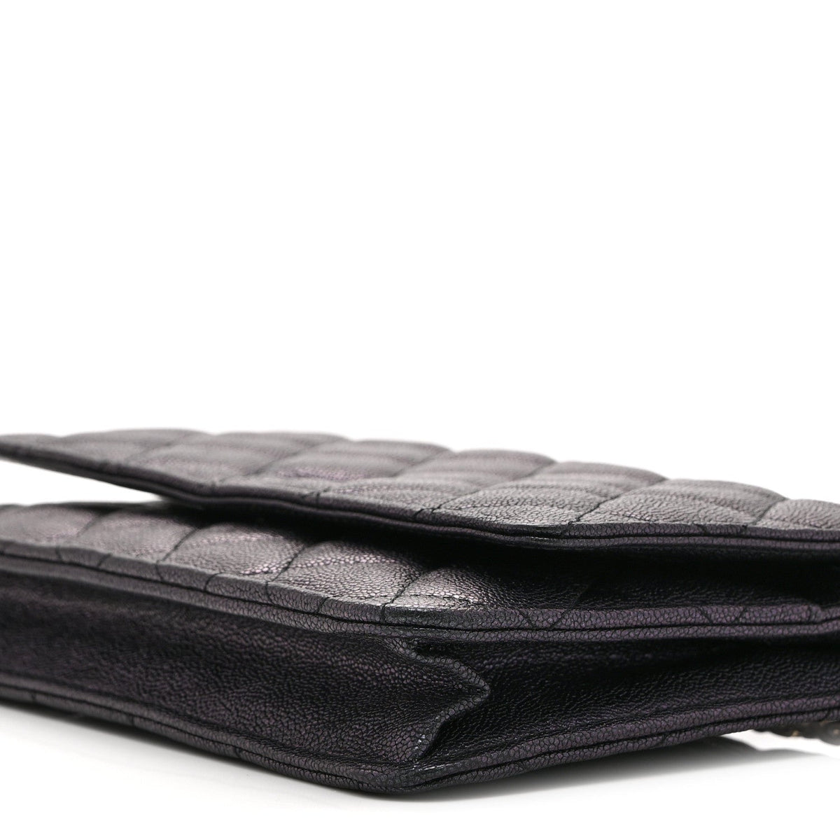 Quilted Caviar Wallet Bag - Blue