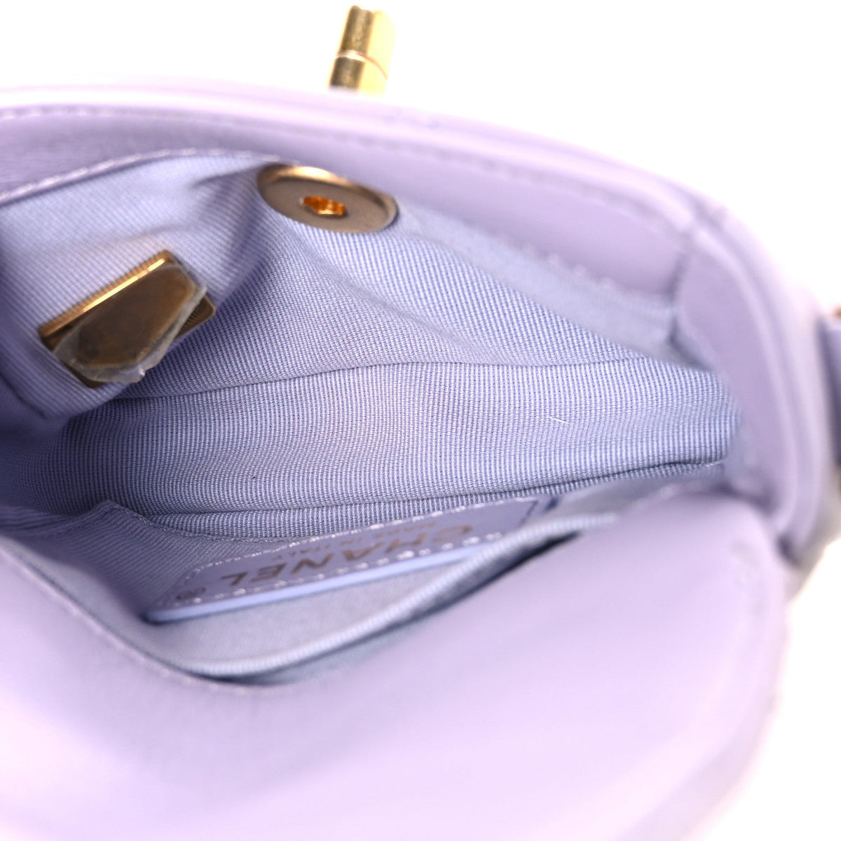 Mini Quilted Calfskin Handbag - Purple