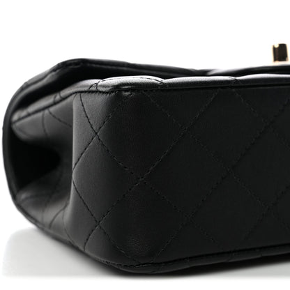 Mini Quilted Lambskin Flap Shoulder Bag - Tan