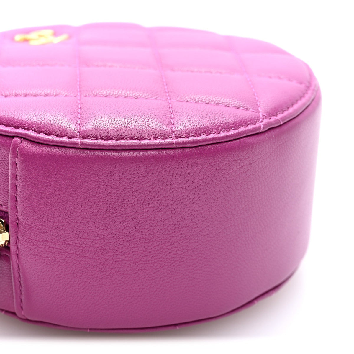 Quilted Lambskin Clutch Bag - Purple