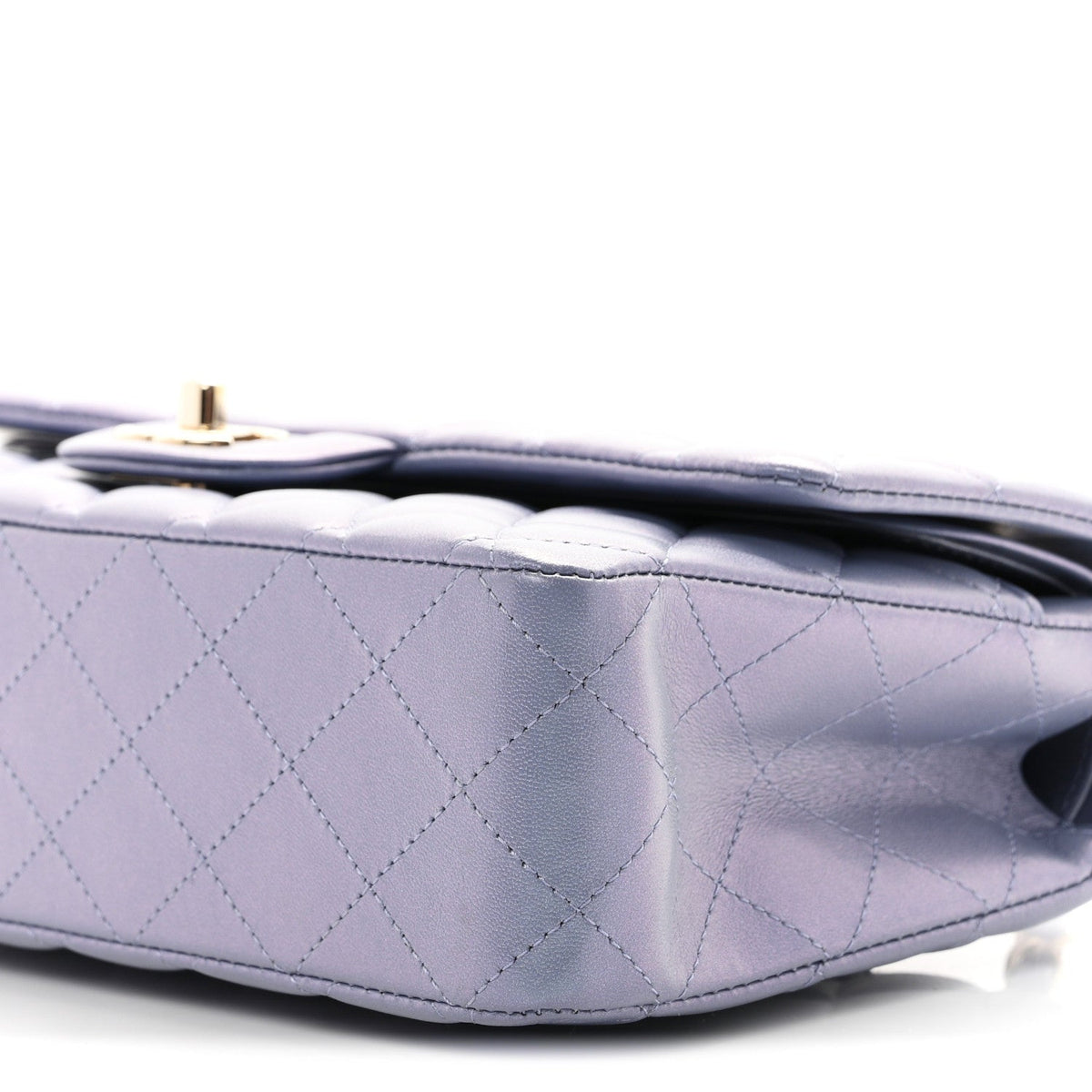 Medium Quilted Lambskin Flap Shoulder Bag - Purple