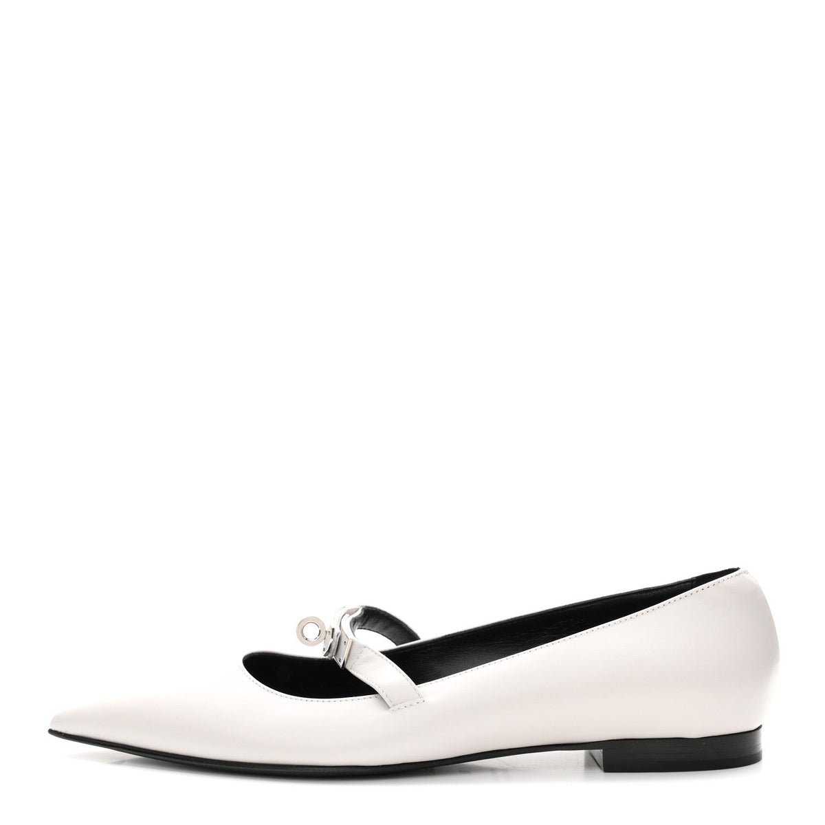 Calfskin Kelly Ballet Flat Gris Clair