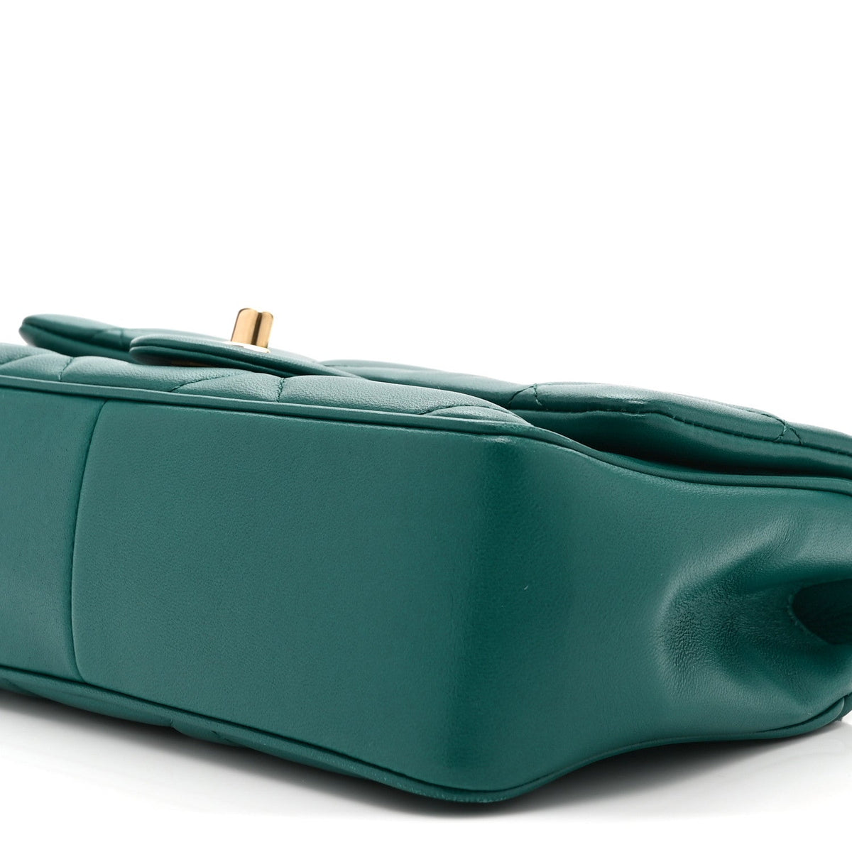 Small Quilted Lambskin Flap Shoulder Bag - Green