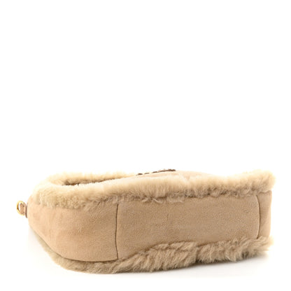 Mini Suede Shearling Hobo Bag