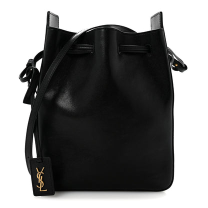 Small Calfskin Bucket Bag - Black