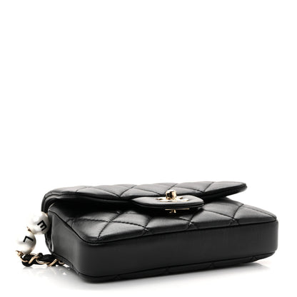 Mini Quilted Lambskin Belt Bag - Black