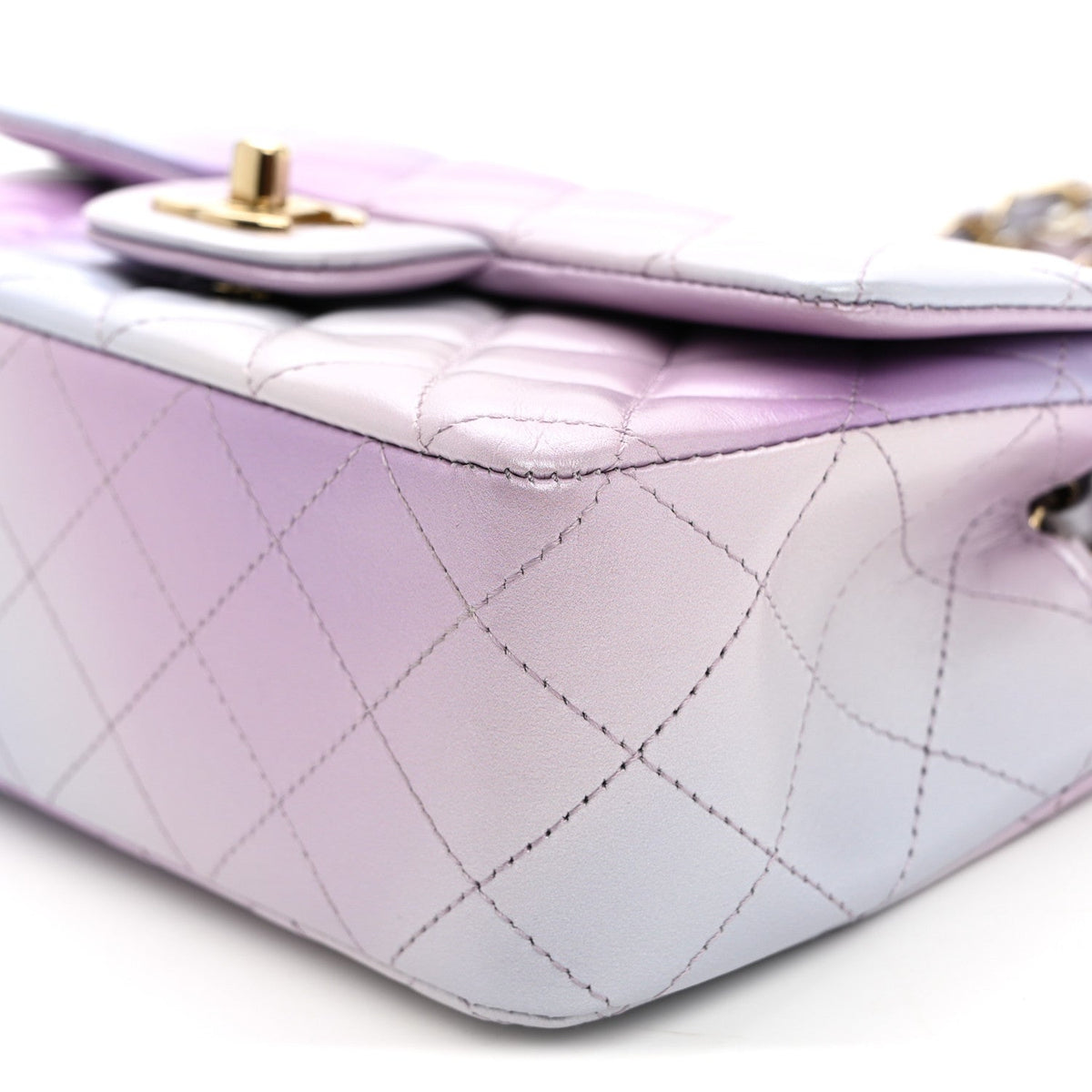 Mini Quilted Lambskin Flap Shoulder Bag - Tan