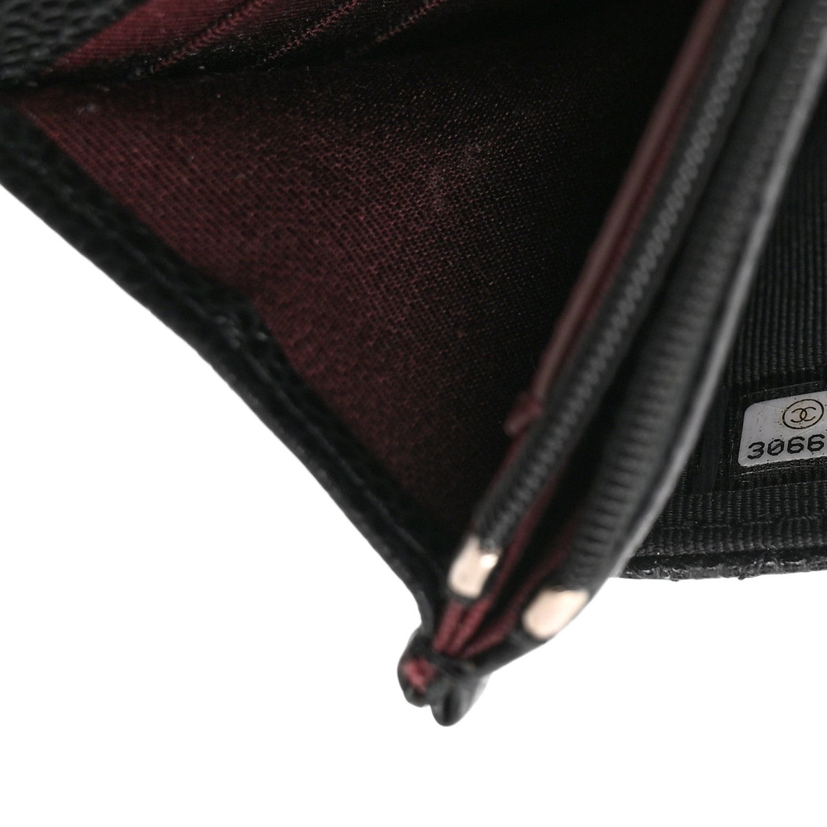 Quilted Caviar Wallet Bag - Black