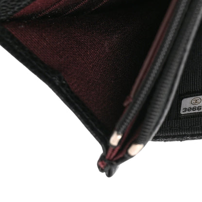 Quilted Caviar Wallet Bag - Black