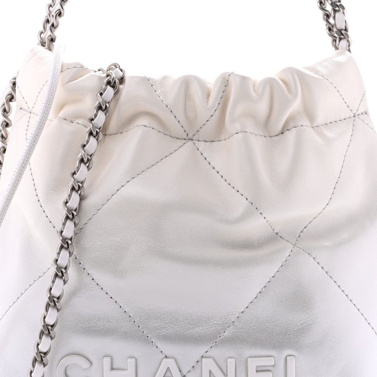 Mini Quilted Calfskin Handbag - White